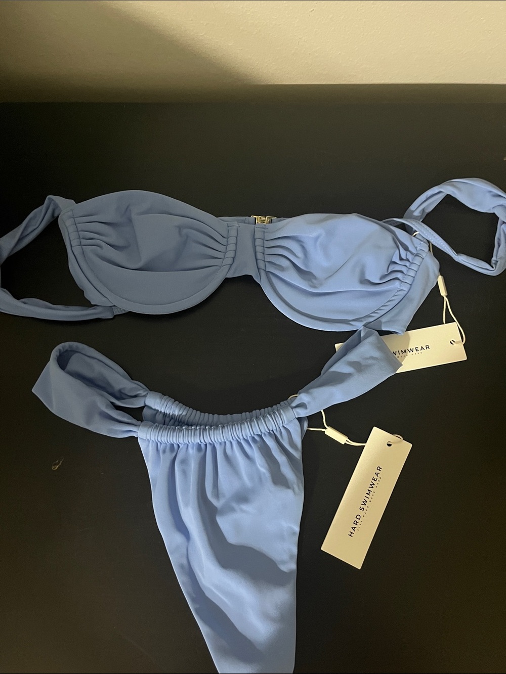 Underwire Bikini Set in Soft Light Blue by Hard Swimwear